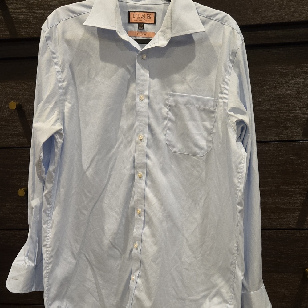 Thomas Pink Blue Casual Button Down Shirt